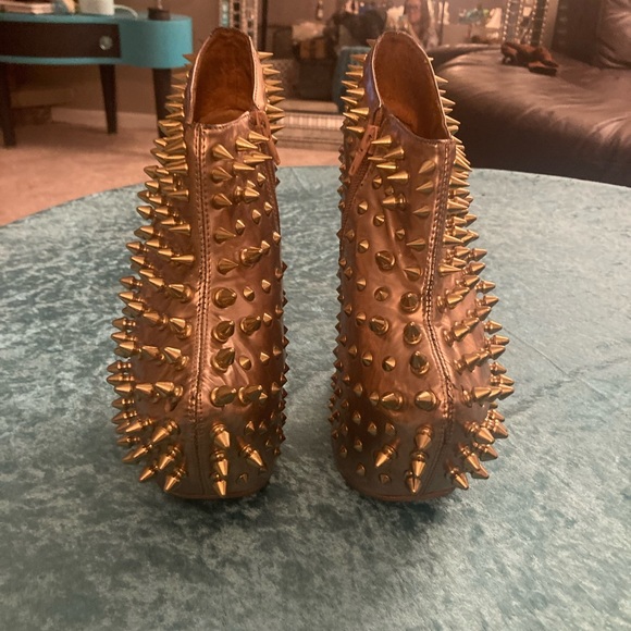 Jeffrey Campbell “Shadow” Rose Gold Spike Studded Platforms Size 7.5 - Picture 4 of 11